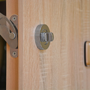 ADLO - Sicherheitstr TEDUO, Sicherheitsbgel Chrom glnzend, digitaler Trspion Basic Champagne