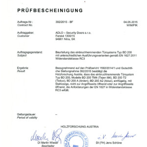 ADLO Sicherheitst�ren TEJEN M4, TEDUO, ADUO, ARDEN EN 1627, RC3