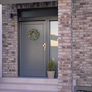 ADLO - Thermo-Auenraumtr ZENEL, Profildesign F100, Troberflche RAL 7024 und Oberlichten