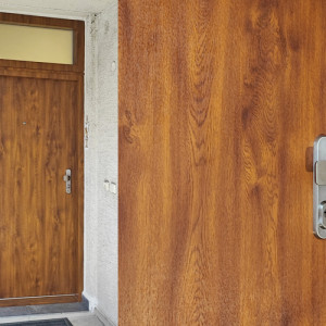 ADLO - Thermo-Auenraumtr TEDUO mit Fixteil, Verkleidung der Trzarge und des Fixteils in Termal Oberflche