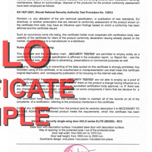 ADLO Security doors - Elite category, RC3