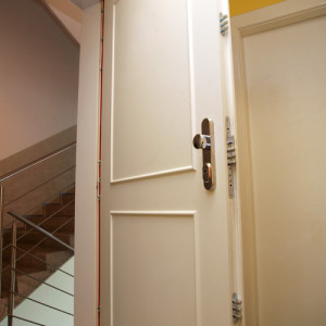 ADLO - Sicherheitst�r ARDEN, Leistenausf�hrung LB101, T�roberfl�che BIE 113, Oberfl�che der T�rzarge RAL 9003