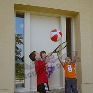 ADLO - Sicherheitstr ADUO, Glattausfhrung, ins Exterieur, mit seitlichen Lichtlcken