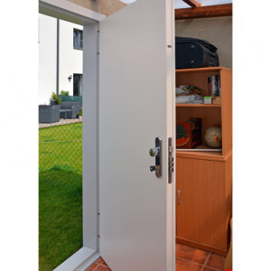 ADLO - Sicherheitstr LISBEO, Ausfhrung Aqua, Tr fr ein Gartenhuschen