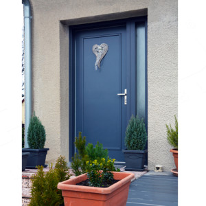 ADLO - Sicherheitst�r ARDEN, Leistenausf�hrung L-100, abgerundete Leisten, spritzlakiert RAL, Thermo-T�r und seitlicher Fixteil