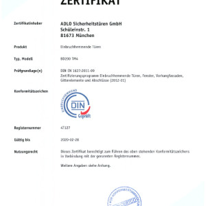 ADLO Sicherheitst�ren TEJEN M4, DIN EN 1627, RC3