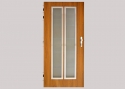 Verglast, PS 372, Glas Stopsol - bronze, LP-Edelstahl, Oberfläche G-731, Oberfläche der Bänder RAL8017, THERMO
