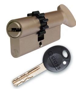 Resist Qclass Sicherheitszylinder, mit Widerhaken, 85mm/35xT50 Olive, 5 Schlssel.