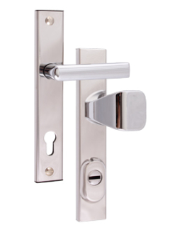 Schutzbeschlag Rostex R1, Quadratisch, Chrom Edelstahl, Griff - Quadratischer Griff
