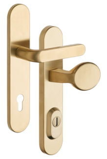 Schutzbeschlag Rostex RX1-50 RC3, Rund, Edelstahl Titan matt, Massiv, Drcker - Tropfengriff