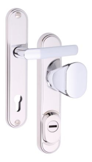 Schutzbeschlag Rostex R1 Decor, Rund, Chrom Edelstahl, Griff - Ovalgriff