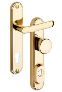 Sicherheitsbeschlag Rostex R1 Decor, Rund, Titan glnzend, Griff - Kugel