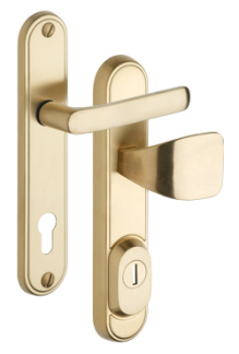 Schutzbeschlag Rostex R1 Decor, Rund, Edelstahl Titan matt, Drcker - Eckiger Drcker