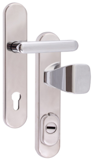 Schutzbeschlag Rostex RX1-50 RC4, Rund, Chrom Edelstahl, Exklusiv, Griff - Quadratischer Griff