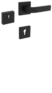 Rosettenbeschlag Rostex R3/H, eckig, Schwarz matt, Treviso, fr Griff, fr Serie Economy