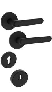 Sicherheitsrosettenbeschlag Rostex R4/S MT Finish, Rund, Schwarz matt, fr Serie Elite und Termo