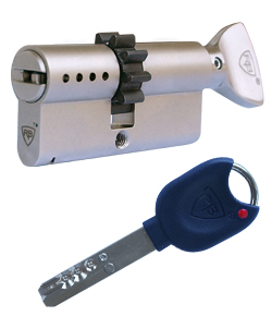 RB Locxis ADLO Sicherheitszylinder, mit Widerhaken, 80mm/45xT35 Olive, 5 Schlssel.