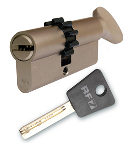 Resist RF7 Sicherheitszylinder, mit Widerhaken, 80mm/30xT50 Olive, 5 Schlssel.