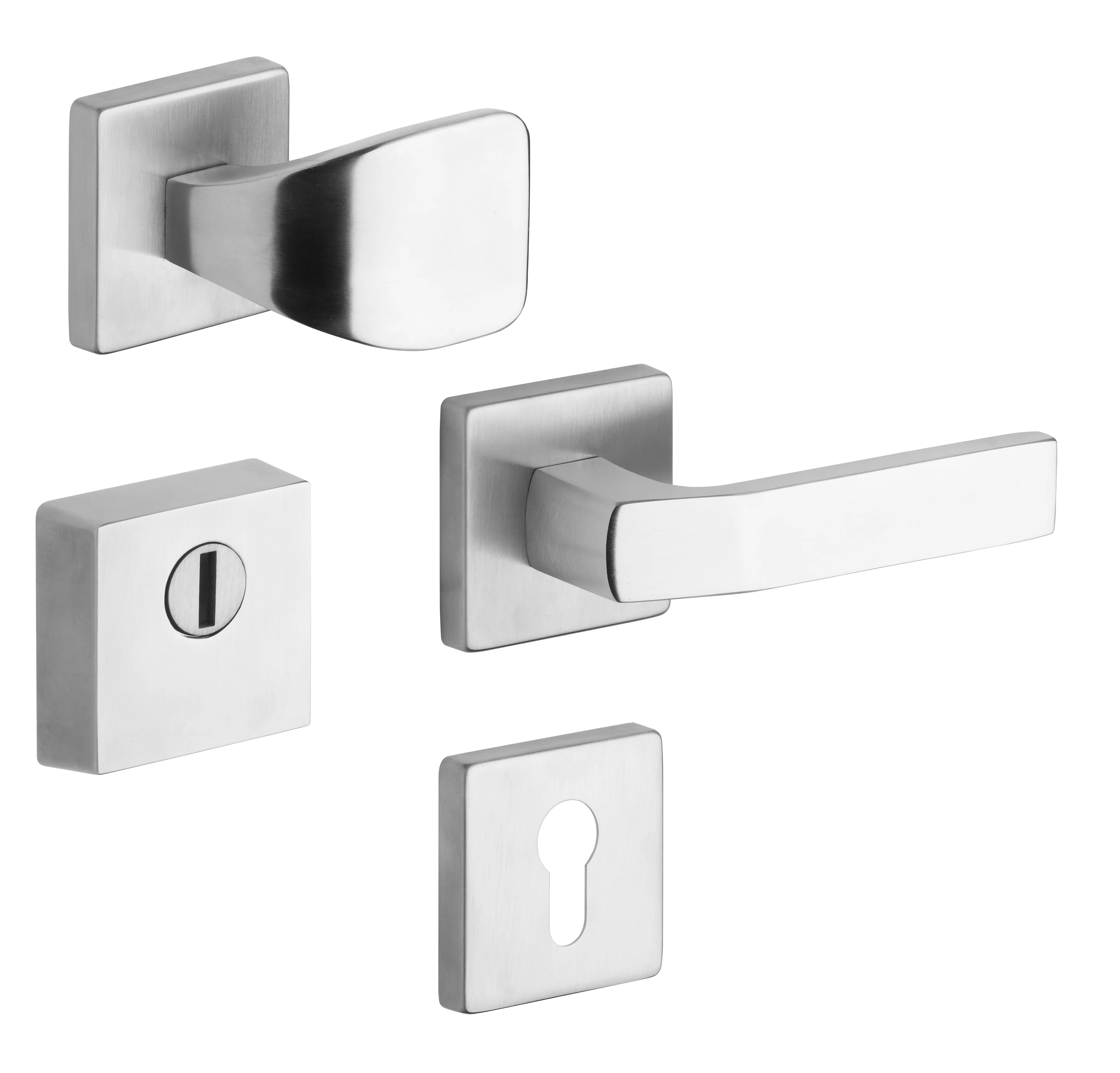 Sicherheits-Rosettenbeschlag Rostex R1/H, eckig, Edelstahl matt, f�r Serie Economy